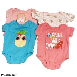 Baby Girl Onesies 3-6 Months. Lot of 4.